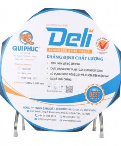 Bàn tròn 1m2 Inox 304 phi 32